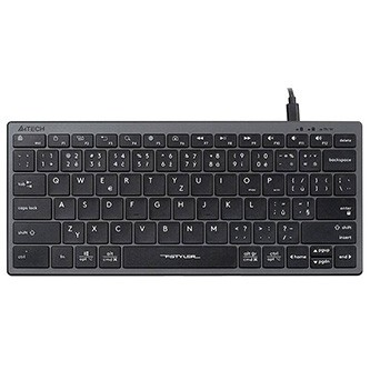 A4Tech FX51, Klávesnice CZ, bez numeriky, nízkoprofilová typ drátová (USB), šedá