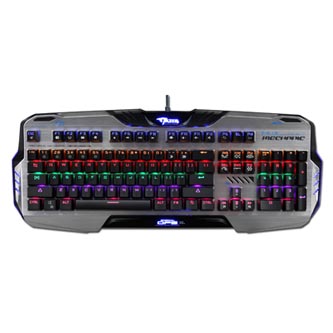 Levně E-blue Mazer Mechanical 729, klávesnice US, herní, podsvícená s modrým spínačem typ drátová (USB), černá, mechanická