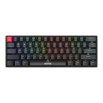 Marvo SABER 61, klávesnice US, herní, drátová (USB), černá, mechanická, podsvícení