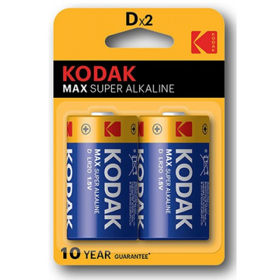 Baterie jednorázová alkalická, tužková, LR20, 1.5V, Kodak, blistr, 2-pack, KOD-LR20MAX, Alkaline Max