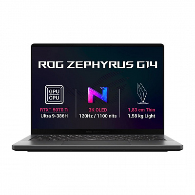 ASUS ROG Zephyrus G14/GU405AR-SY006W/U9-386H/14"/2880x1800/32GB/1TB/RTX 5070Ti/W11H/Gray/2R