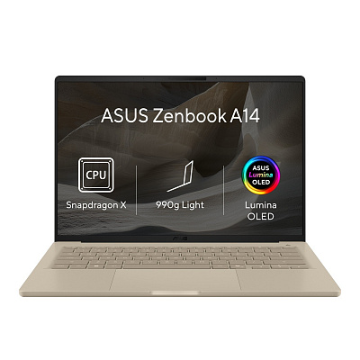 ASUS Zenbook A14/UX3407QA-OLED647WZ/SD-X1-26-100/14"/WUXGA/32GB/512GB/Adreno/W11H/Gold/2R
