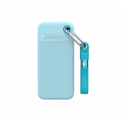 VERBATIM externí SSD 2TB Pocket SSD, USB-C, Modrá