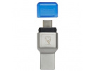 Kingston čtečka USB 3.0 (3.2 Gen 1), MobileLite Duo 3C, microSD, externí, modrá, konektory USB A / USB C