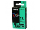Casio XR-12GN1, 12mm x 8m, černý tisk/zelený podklad, originální páska