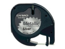 Dymo LetraTag 91208 S0721730 12mm x 4m černý tisk/stříbrný podklad originální páska metalická