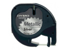 Dymo LetraTag 91208 S0721730 12mm x 4m černý tisk/stříbrný podklad originální páska metalická