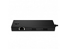 HP USB-C víceportový rozbočovač 4-port, B8SU8UT, černý, délka kabelu 15cm, 1 USB Type-CR,2 USB Type-A,1 RJ-45
