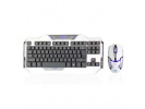E-blue Auroza, sada klávesnice s optickou herní myší, US, herní, drátová (USB), bílá