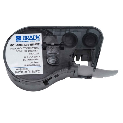 Brady MC1-1000-595-BK-WT / 131606, samolepicí páska 25.40 mm x 7.62 m