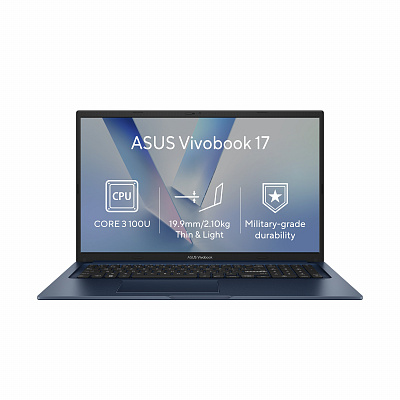 ASUS Vivobook 17/X1704VA-AU986Z/3-100U/17,3"/FHD/8GB/512GB/Intel int/bez OS/Blue/2R