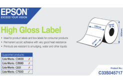 Epson C33S045717 High Gloss, pro ColorWorks, 102x51mm, 2310ks, bílé samolepicí etikety
