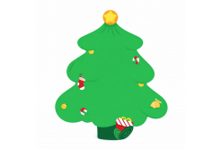 Niimbot 1EA03023902, 49x49mm, 150ks, vánoční stromeček, barevné samolepicí štítky