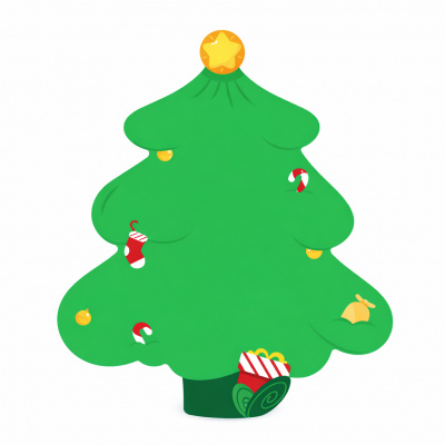 Niimbot 1EA03023902, 49x49mm, 150ks, vánoční stromeček, barevné samolepicí štítky