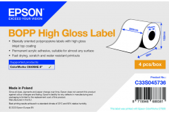 Epson C33S045736 High Gloss, pro ColorWorks, 203mmx68m, polypropylen, bílé samolepicí etikety