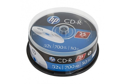 HP CD-R, CRE00015-3, 69311, 25-pack, 700MB, 52x, 80min., 12cm, bez možnosti potisku, cake box, pro archivaci dat
