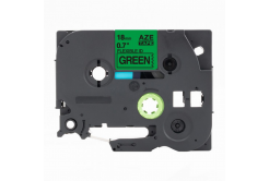 Kompatibilní páska s Brother TZ-FX741 / TZe-FX741, 18mm x 8m, flexi, černý tisk /zelený podklad