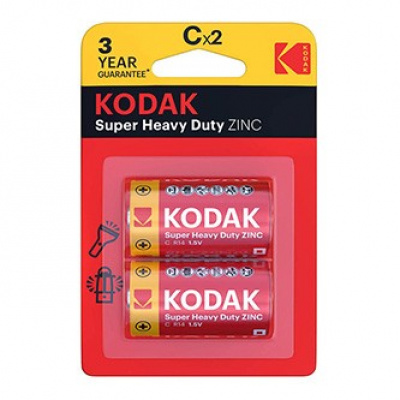 Baterie jednorázová zinkochloridová, tužková, LR14, 1.5V, Kodak, blistr, 2-pack, KOD-R14, Extra Heavy Duty