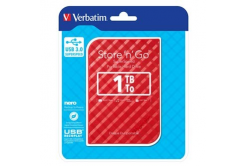 Verbatim externí pevný disk, Store N Go, 2.5", USB 3.0 (3.2 Gen 1), 1TB, 53203, červený