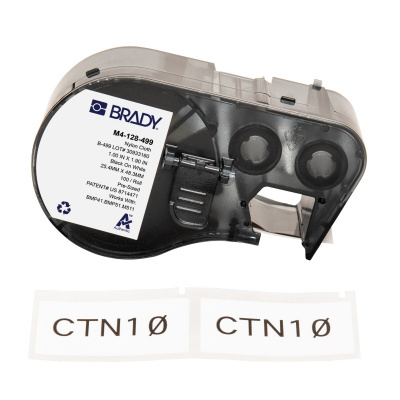 Brady M4-128-499 / 170808, 48.26 mm, Nylon, černý tisk / bílý podklad