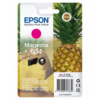 Epson 604 T10G340 C13T10G34010 purpurová (magenta) originální cartridge