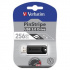 Verbatim 49320 Store N Go PinStripe, USB flask disk, USB A 3.0, 256GB, s výsuvným konektorem, černý