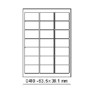 Samolepicí etikety 63,5 x 38,1 mm, 21 etiket, A4, 100 listů
