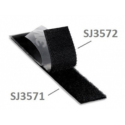 3M Hook & Loop™ SJ3572, černý, háčky 25 mm x 45,7 m