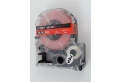 Epson LK-SD6RW, 6mm x 9m, bílý tisk / červený podklad, kompatibilní páska