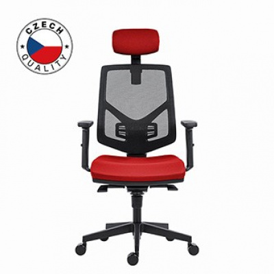 Powerton ERGO TINA Kancelářské ergonomické křeslo, Červené