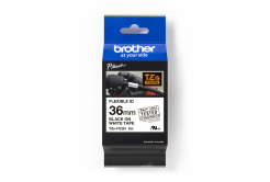 Brother TZ-FX261 / TZe-FX261, 36mm x 8m, černý tisk/bílý podklad, originální páska