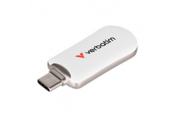 Verbatim USB flash disk, USB C, 128GB, Plectra, bílý, 30229, USB C