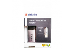 USB (3.1) hub 1-port, 49143, šedá, délka kabelu 10cm, Verbatim, 1x HDMI