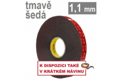 3M VHB™ 4611, tl. 1,1 mm; tmavošedá oboustranně lepicí páska 19 mm x 3 m
