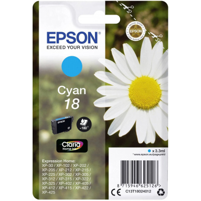 Epson 18 C13T18024012 azurová (cyan) originální cartridge