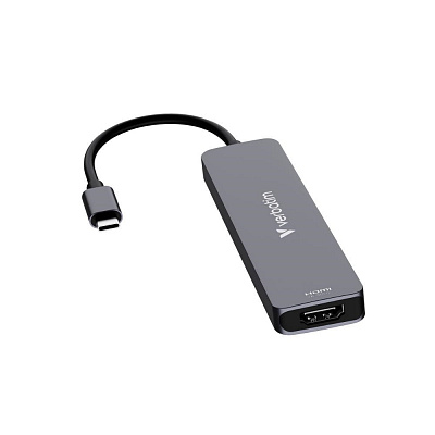 VERBATIM Dokovací stanice USB-C, 7v1, HDMI, USB-C PD, USB-C, 2xUSB 3.0, SD a microSD, šedá