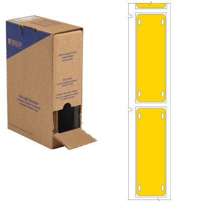 Brady BM-25x75-7643-YL / 312183, Bulk Linerless B-7643 cable tags, 25 mm x 75 mm