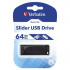 Verbatim 98698 Slider, USB flask disk, USB A 2.0, 64GB, s výsuvným konektorem, černý