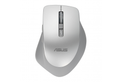 ASUS WT425/Ergonomická/Optická/Pro praváky/1 600 DPI/Bezdrátové USB/Stříbrná