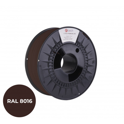 C-Tech 3DF-P-PETG1.75-8016 3D filament, PREMIUM LINE, PETG, mahagonová hnědá, RAL8016, 1,75mm, 1kg