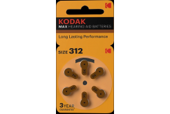 Baterie jednorázová zinkovzdušná, speciální, P312, 1.45V, Kodak, blistr, 6-pack, KOD-P312BL6, zinkovzdušná