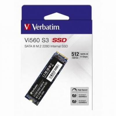 SSD Interní Verbatim Vi560, 49363, 512GB, černý, 560 MB/s-R, SATA III, 520 MB/s-W