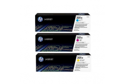 HP 201X, CF253XM azurová/purpurová/žlutá (cyan/magenta/yellow) originální toner