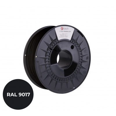 C-Tech 3DF-P-PETG1.75-9017 3D filament, PREMIUM LINE, PETG, dopravní černá, RAL9017, 1,75mm, 1kg