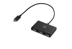 HP USB-C víceportový rozbočovač 3-port, Z6A00AA, černý, délka kabelu 30cm, 2x USB Type-A,1x USB 2.0 Type-A
