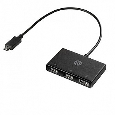HP USB-C víceportový rozbočovač 3-port, Z6A00AA, černý, délka kabelu 30cm, 2x USB Type-A,1x USB 2.0 Type-A