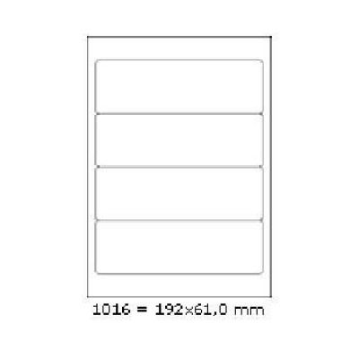 Samolepicí etikety 192 x 61 mm, 4 etikety, A4, 100 listů