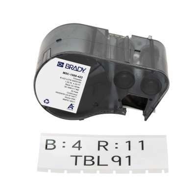 Brady M5C-1500-422 / 170859, 38.10 mm x 7.62 m, Polyester, černý tisk / bílý podklad