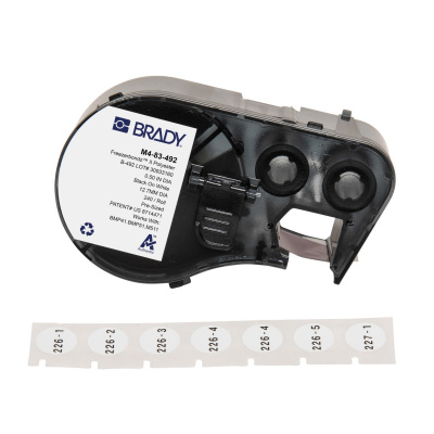 Brady M4-83-492 / 170781, 12.70 mm, Polyester, černý tisk / bílý podklad