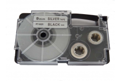 Kompatibilní páska s Casio XR-9SR1 9mm x 8m černý tisk / stříbrný podklad